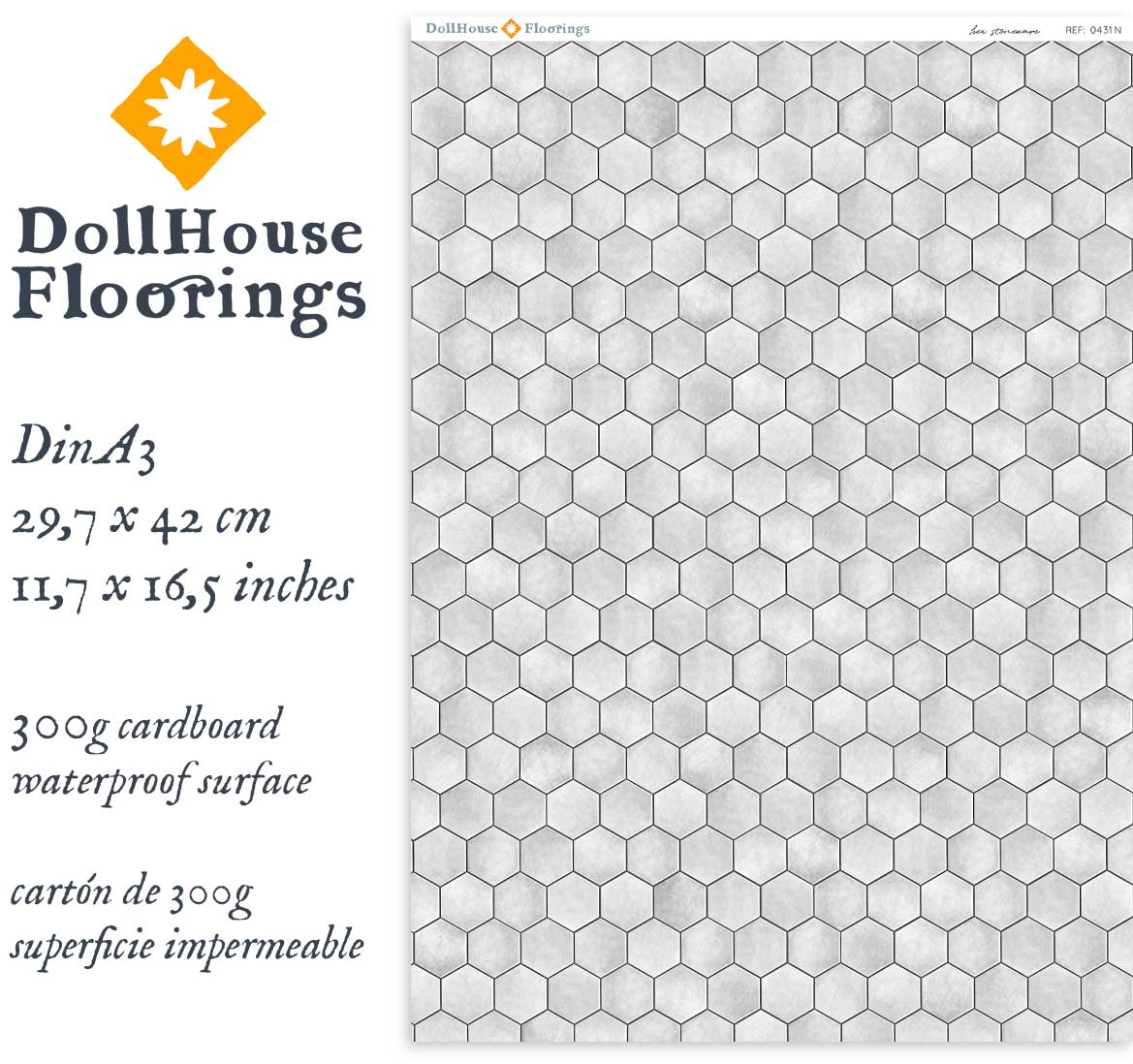 Hexagonal hydraulic gray tiles - Image 3