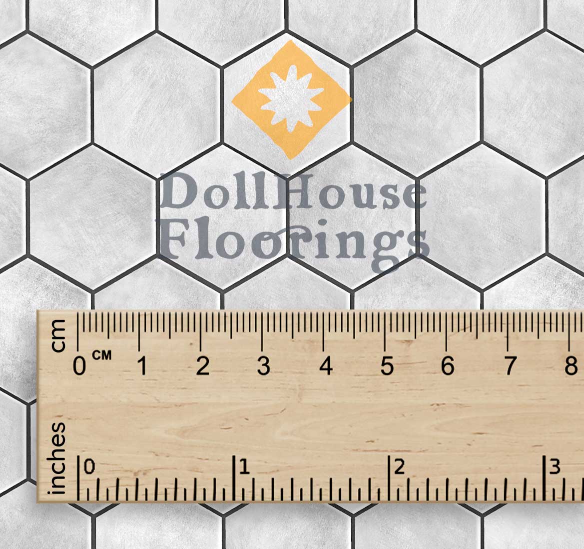 Hexagonal hydraulic gray tiles - Image 2