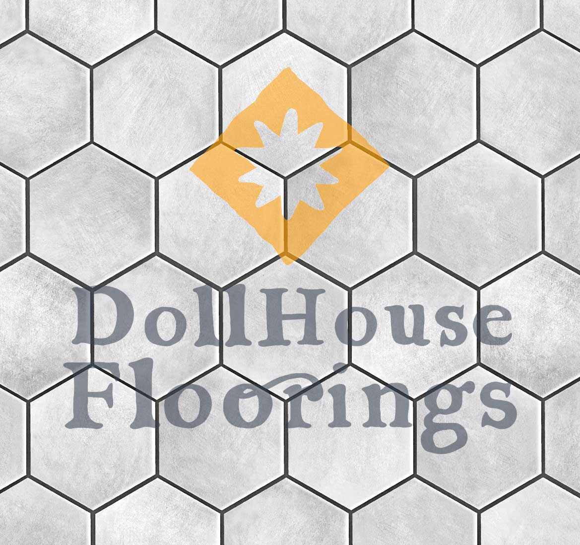 Hexagonal hydraulic gray tiles