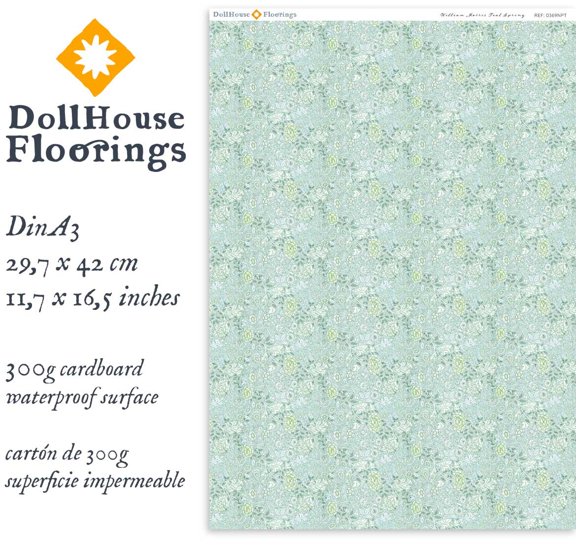 William Morris Teal Spring - Image 3
