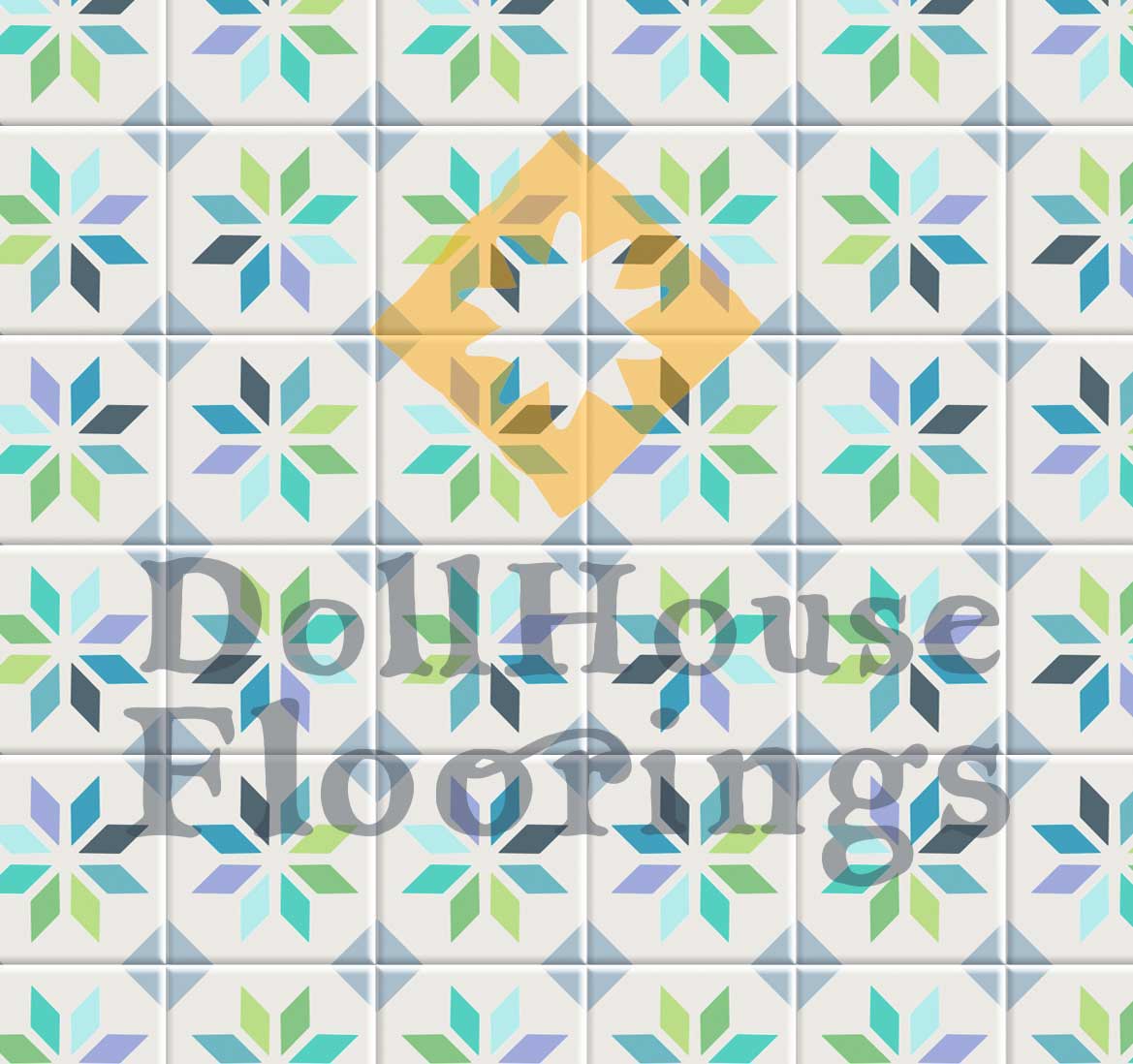 Green spanish style star tiles