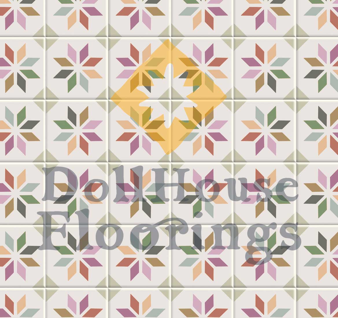 Pink spanish star tiles